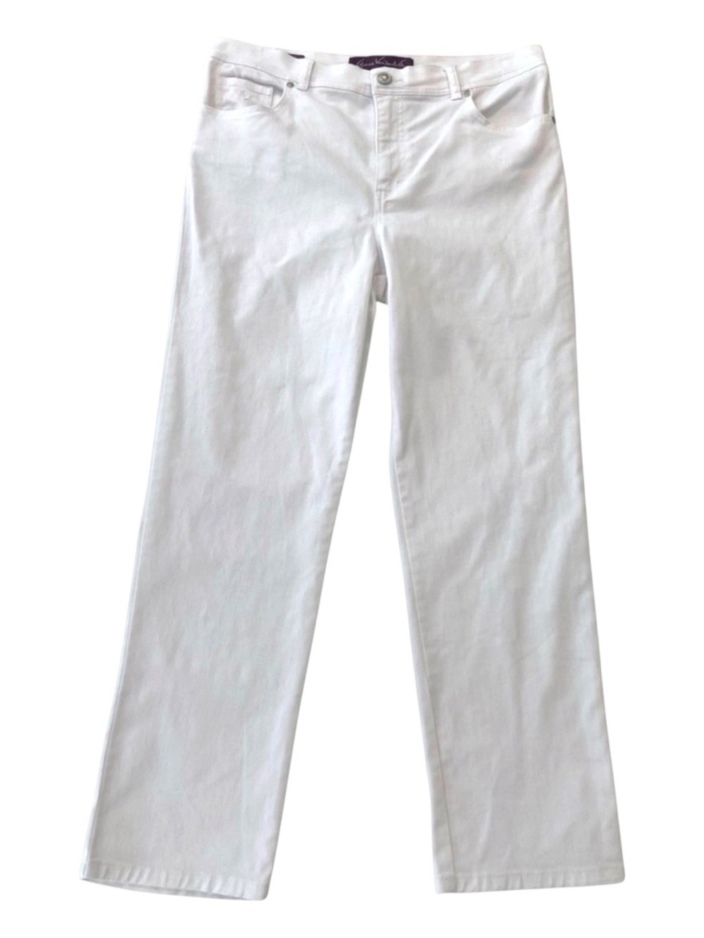 Gloria Vanderbilt Amanda white jeans classic rise straight stretch denim P14